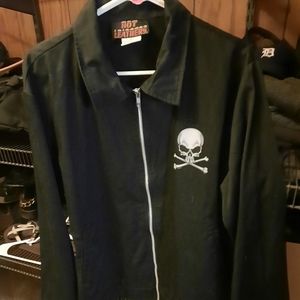 Hot leathers skull black jacket